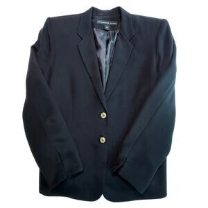 VTG Josephine Chaus 100% Silk Black Blazer Jacket Size 6 (Part of Matching Set)